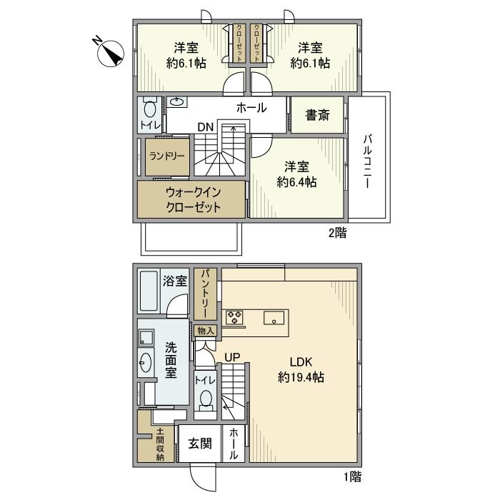 名鉄名古屋本線 名鉄一宮駅 徒歩23分 2階建 築5年(3LDK)の間取り写真