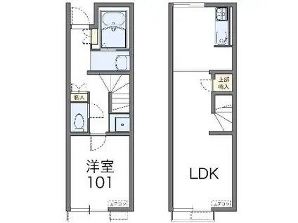 レオネクストリアン(1LDK/1階)の間取り写真