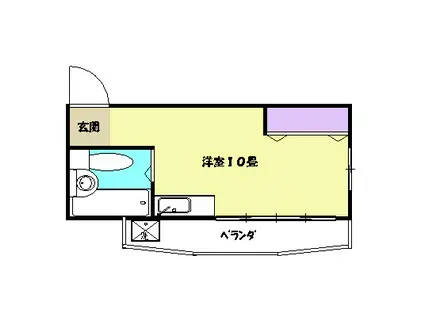 宇山ビル(ワンルーム/4階)の間取り写真
