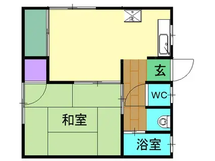 山口アパート(1DK/2階)の間取り写真