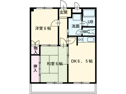 サンテラスあさひ(2DK/2階)の間取り写真