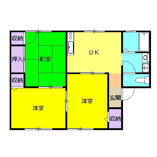 クリエイトⅡ(3DK/2階)の間取り写真