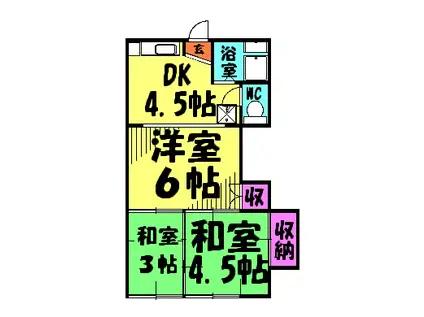 コーポ常盤(3K/1階)の間取り写真