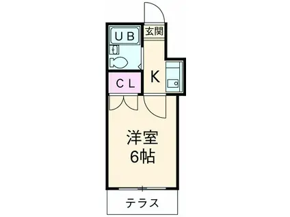 ピュア大岩(1K/2階)の間取り写真