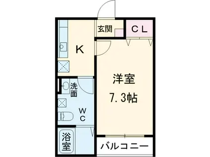 AUG Ⅰ(1K/1階)の間取り写真