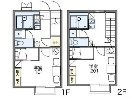 レオパレスメルベーユ(1K/2階)の間取り写真