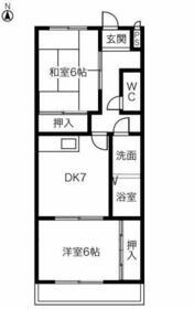 PARK SIDE HOUSE(2DK/2階)の間取り写真