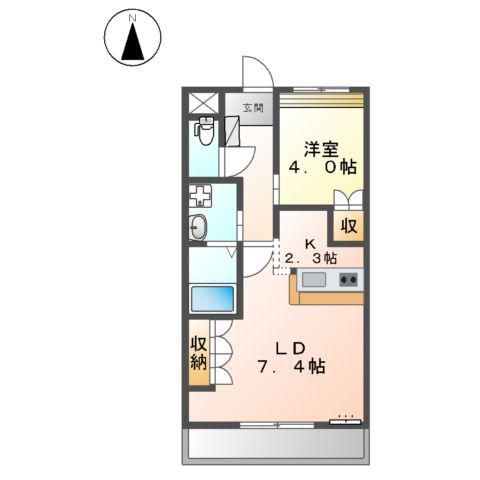 クロッシェ(1LDK/2階)の間取り写真