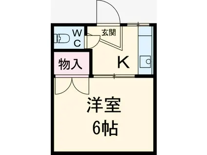 本田マンション1号棟(ワンルーム/1階)の間取り写真