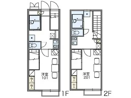 レオパレスプロシード(1K/2階)の間取り写真