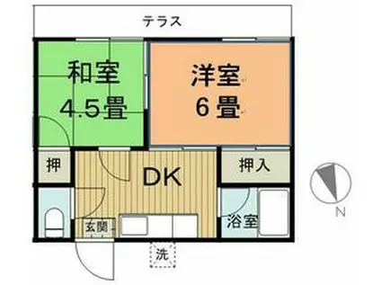 和光コーポラス(2DK/2階)の間取り写真