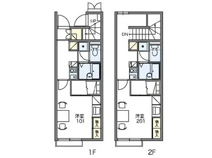 レオパレスタウンコート(1K/1階)の間取り写真