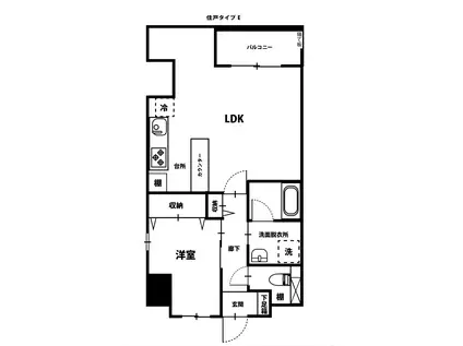 NIKKEI MARKS(1LDK/9階)の間取り写真