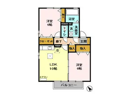メイプルヒル(2LDK/1階)の間取り写真