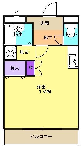 ヴォールYS(ワンルーム/2階)の間取り写真