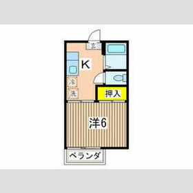 コーポ中里(1K/2階)の間取り写真