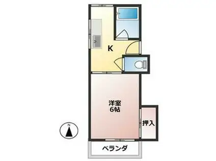 コーポ琥珀(1K/3階)の間取り写真