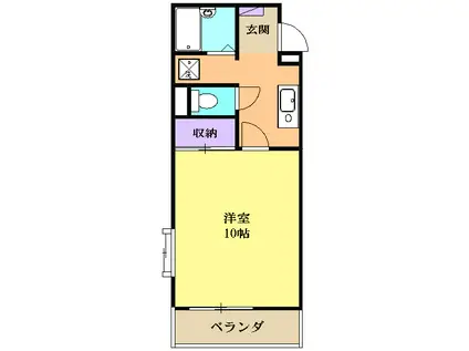 サンシティ林(1DK/1階)の間取り写真