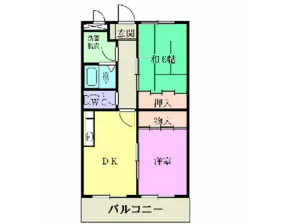ニューマリッチTD・Ⅰ(2DK/3階)の間取り写真