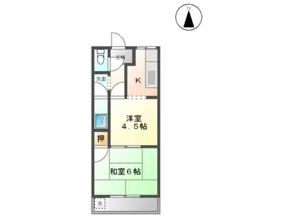 クリエイトハイム安田(1DK/1階)の間取り写真