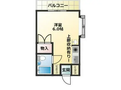 ペアヒルズ大和田(ワンルーム/2階)の間取り写真