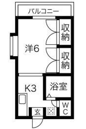 トップ堀切(1K/1階)の間取り写真
