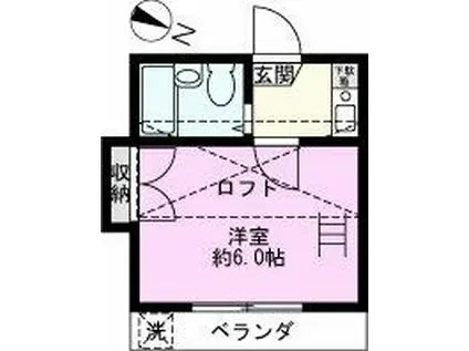 パティーナ春日部(1K/2階)の間取り写真