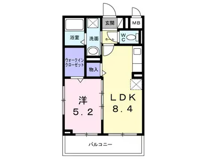 ラ・フェリーチェ(1LDK/3階)の間取り写真