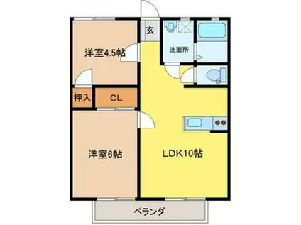 小林ハイツ(2LDK/2階)の間取り写真