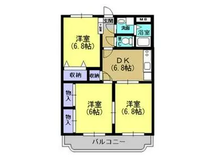 サンアブニール(3DK/4階)の間取り写真