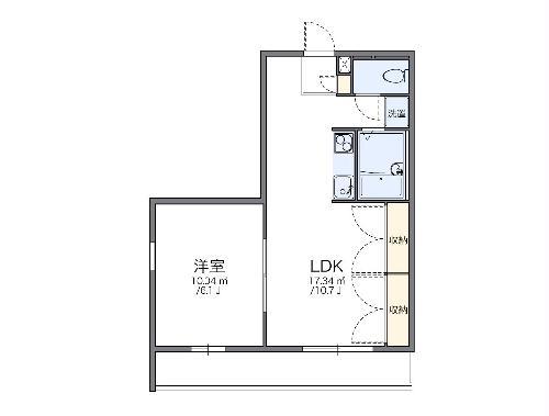 レオパレスフローラC(1LDK/2階)の間取り写真