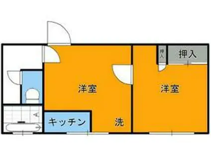 サーフサイドヒルズ九十九里(1LDK/2階)の間取り写真