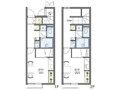 レオパレスレイブンクロー(1K/2階)の間取り写真