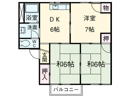 コンフォール(3DK/2階)の間取り写真