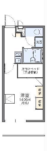 レオパレス猪子石(1K/1階)の間取り写真