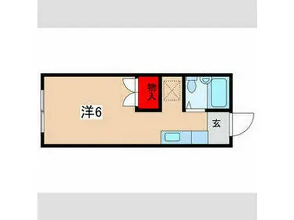 第二神蔵ハイツ(ワンルーム/1階)の間取り写真