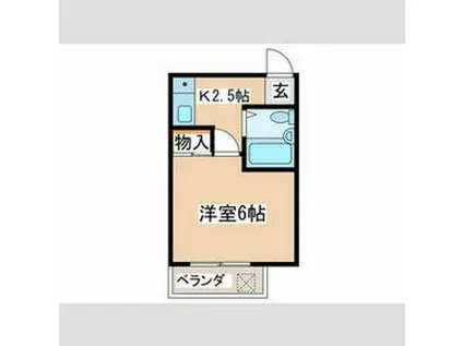 竹尾ビル(1K/2階)の間取り写真