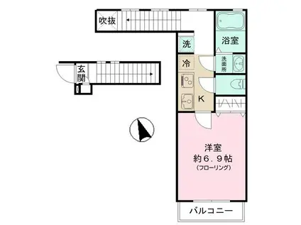 デザインコート鎌倉(1K/2階)の間取り写真