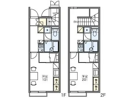 レオパレス YUKA(1K/1階)の間取り写真