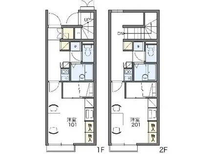 レオパレスラフォーレA(1K/2階)の間取り写真