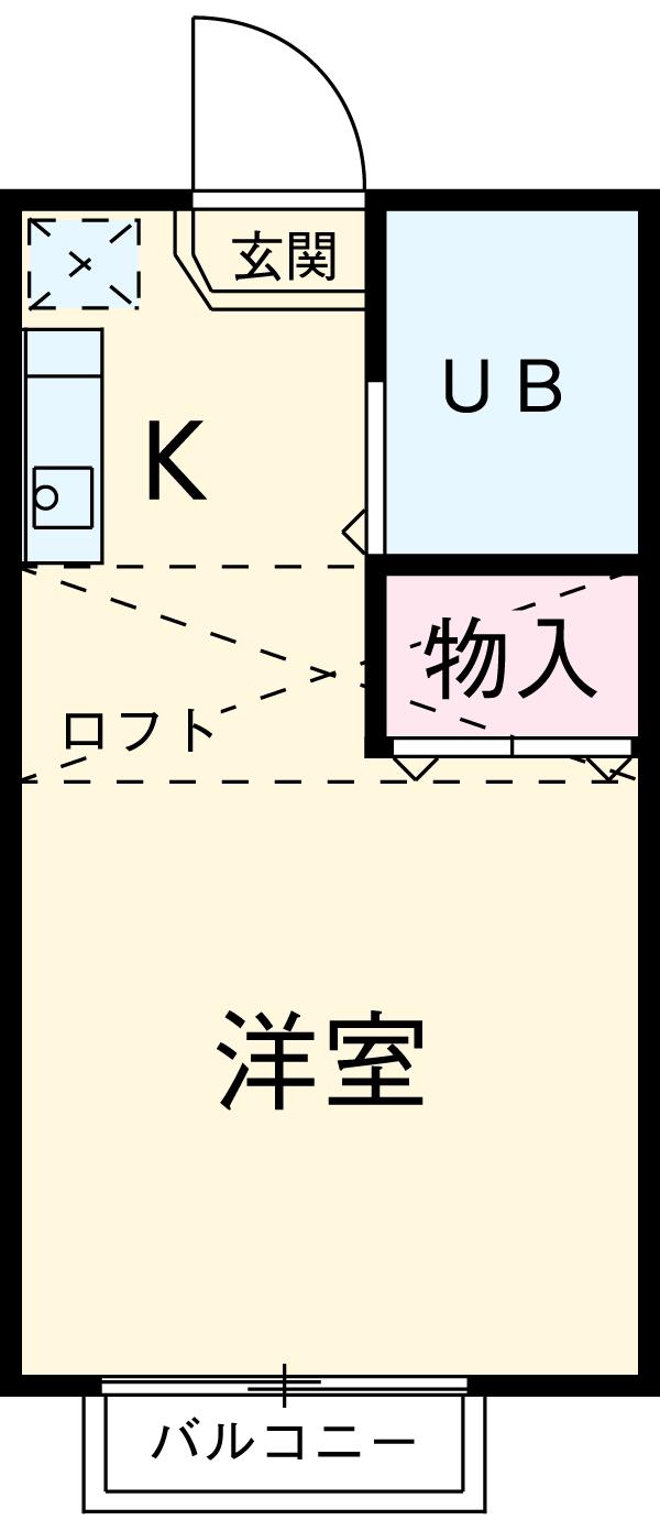 レジデンス北五味塚(ワンルーム/2階)の間取り写真