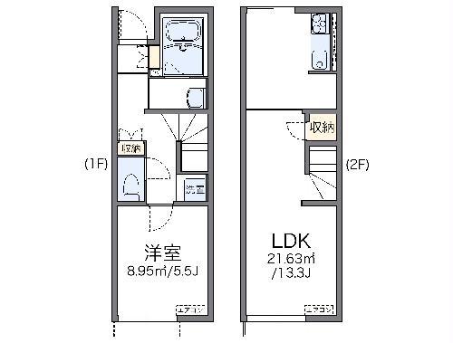 レオネクストミレーユ(1LDK/1階)の間取り写真