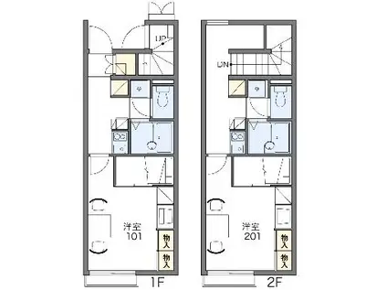 レオパレス門池Ⅳ(1K/1階)の間取り写真