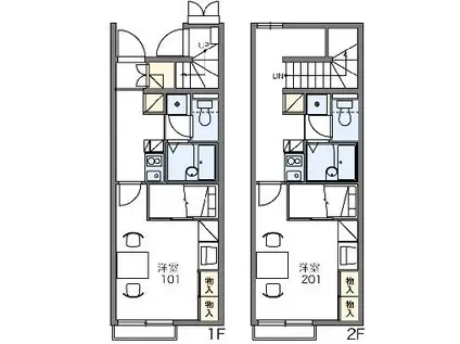 レオパレスいずみ(1K/1階)の間取り写真