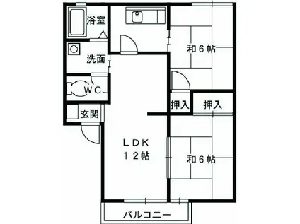 コンフォール(2LDK/1階)の間取り写真