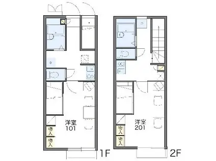 レオパレスCURE(1K/2階)の間取り写真