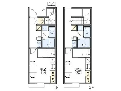 レオパレス さくらい(1K/2階)の間取り写真