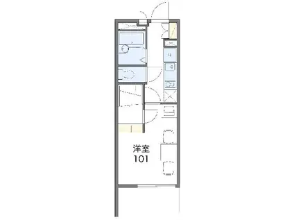 レオパレスかぬま(1K/2階)の間取り写真