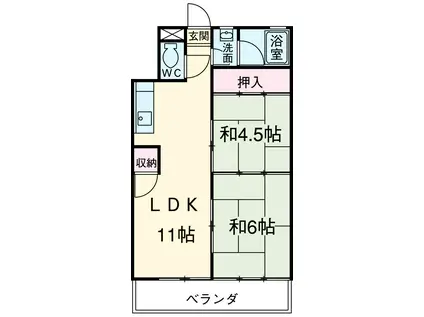 近藤ビル(2LDK/2階)の間取り写真