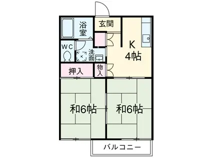 サン・エトワールA(2DK/2階)の間取り写真